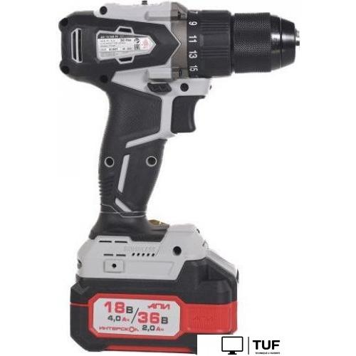 Дрель-шуруповерт Интерскол ДА-13/36В 50 851.2.2.70 (с 2-мя АКБ, кейс)