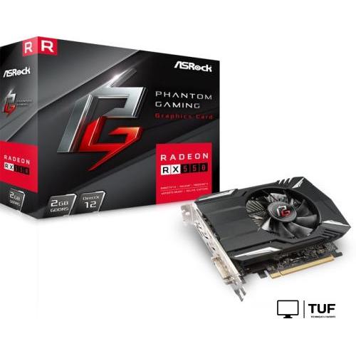 Видеокарта ASRock Phantom Gaming Radeon RX550 2GB GDDR5