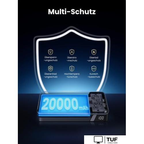 Внешний аккумулятор Ugreen PB720 20000mAh (серый)