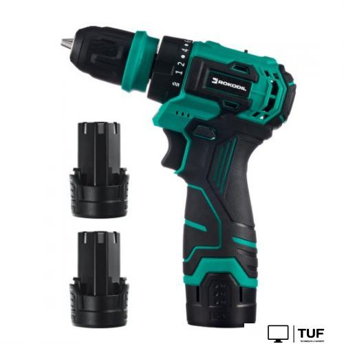 Дрель-шуруповерт Rokodil Twist 2 Air 1047298 (с 2-мя АКБ, сумка, набор оснастки)
