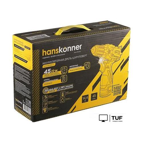 Дрель-шуруповерт Hanskonner HCD1645BLC (с 2-мя АКБ, сумка)