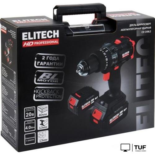 Ударная дрель-шуруповерт ELITECH CD 20BL2 E2201.042.02 (с 2-мя АКБ, кейс)