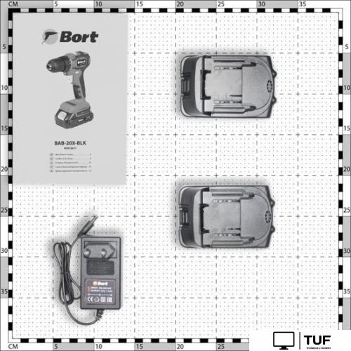 Дрель-шуруповерт Bort BAB-20X-BLK (с 2-мя АКБ, кейс)