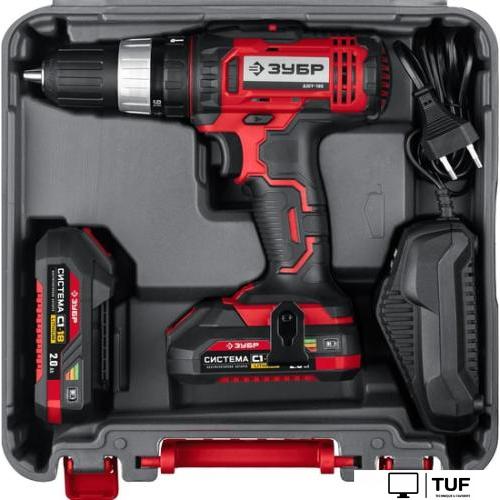 Дрель-шуруповерт Зубр Мастер ДШУ-185-22 (с 2-мя АКБ, кейс)