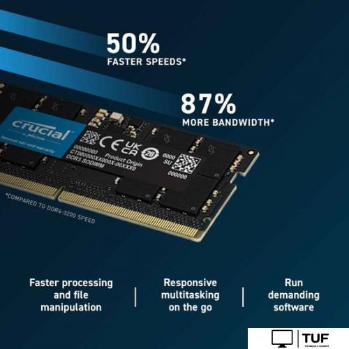 Оперативная память Crucial 16ГБ DDR5 SODIMM 4800МГц CB16GS4800