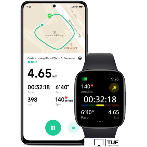 Умные часы Xiaomi Redmi Watch 3 (черный, международная версия)