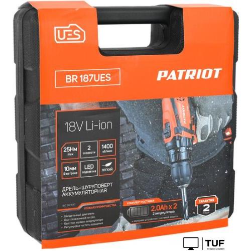 Дрель-шуруповерт Patriot BR 187UES (с 2-мя АКБ, кейс)