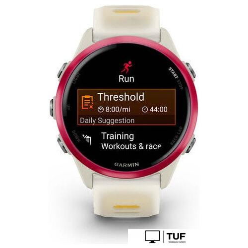 Умные часы Garmin Forerunner 570 42 мм (бежевый/розовый)