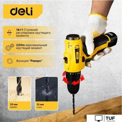 Дрель-шуруповерт Deli DL-DZ12-E1A1 102878 (с 1-им АКБ)