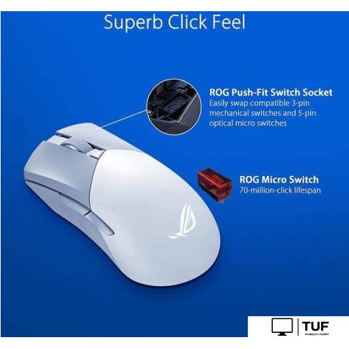 Игровая мышь ASUS ROG Gladius III Wireless AimPoint Moonlight White