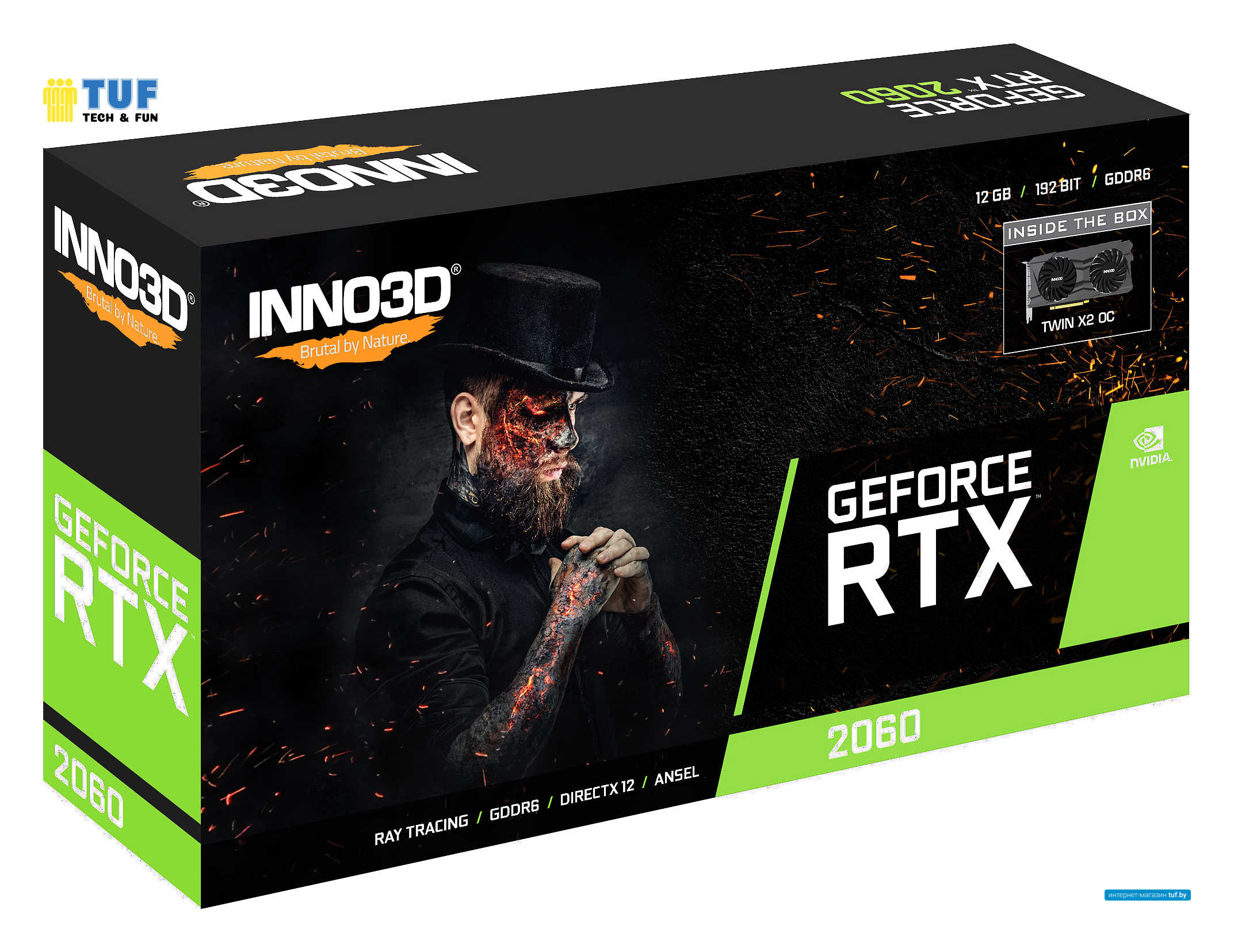 Видеокарта Inno3D GeForce RTX 2060 Twin X2 OC 12GB N20602-12D6X-1713VA32R