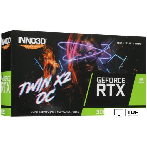 Видеокарта Inno3D GeForce RTX 3060 Twin X2 OC 12GB GDDR6 N30602-12D6X-11902120H