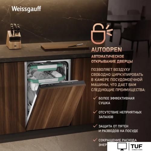 Встраиваемая посудомоечная машина Weissgauff BDW 4536 D Inverter Autoopen Timer Floor