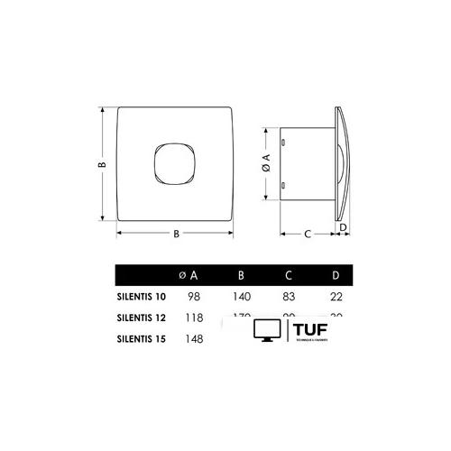 Осевой вентилятор CATA Silentis 10 Blanco XP