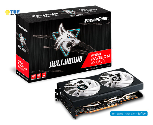 Видеокарта PowerColor Hellhound Radeon RX 6600 8GB GDDR6 AXRX 6600 8GBD6-3DHL