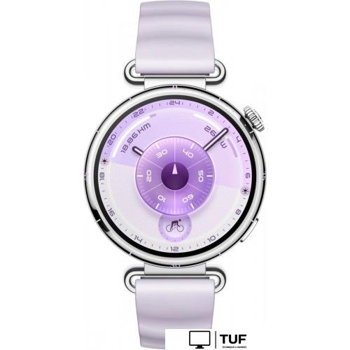 Умные часы Huawei Watch GT 6 41 мм (серебристый, с сиреневым силиконовым ремешком, международная версия)