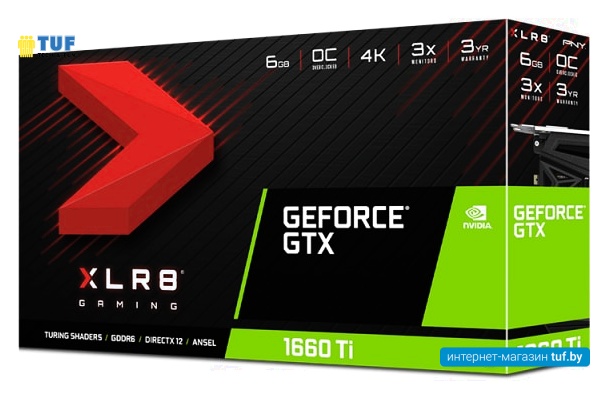Видеокарта PNY GeForce GTX 1660 Ti XLR8 6GB GDDR6 VCG1660T6DFPPB-O
