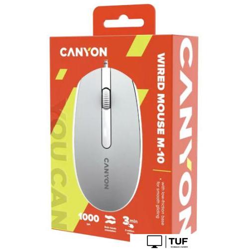 Мышь Canyon M-10 (серый/белый)