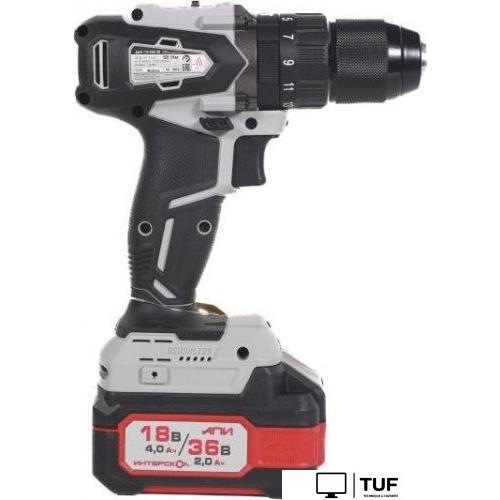 Ударная дрель-шуруповерт Интерскол ДАУ-13/36В 50 850.2.2.70 (с 2-мя АКБ, кейс)