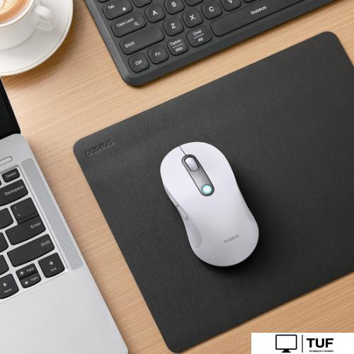Мышь Baseus F02 Ergonomic Wireless Mouse (белый, без батарейки в комплекте)