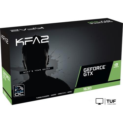 Видеокарта KFA2 GeForce GTX 1630 EX 1-Click OC 63NQL4HP66EK