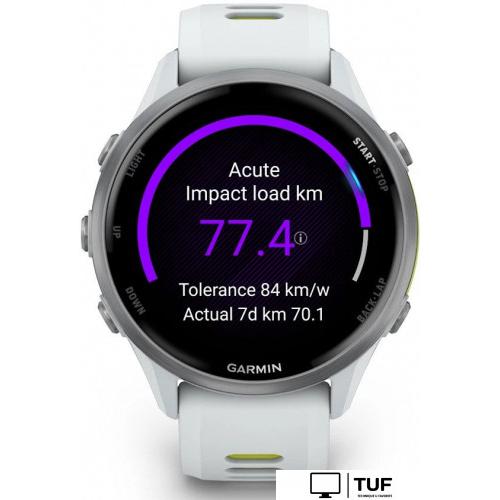 Умные часы Garmin Forerunner 970 47 мм (белый/зеленый)