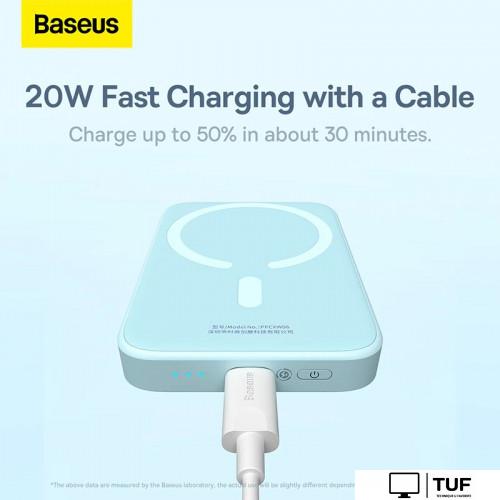 Внешний аккумулятор Baseus Magnetic Wireless PPCX020003 6000mAh (голубой)