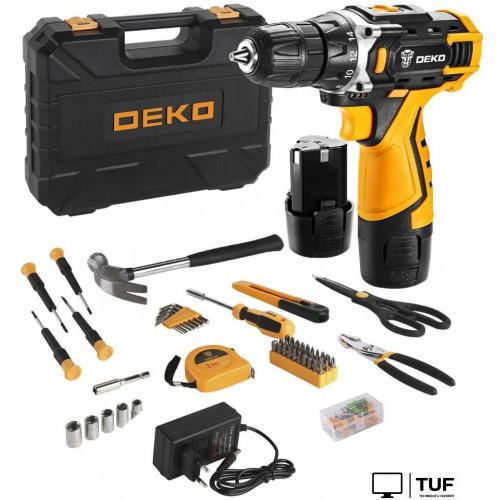 Дрель-шуруповерт Deko DKCD12FU-Li SET 104 063-4117 (с 2-мя АКБ, кейс, набор оснастки)