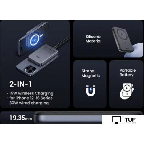 Внешний аккумулятор Ugreen PB761 10000mAh (серый)