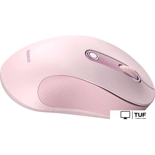 Мышь Baseus F02 Ergonomic Wireless Mouse (розовый, без батарейки в комплекте)