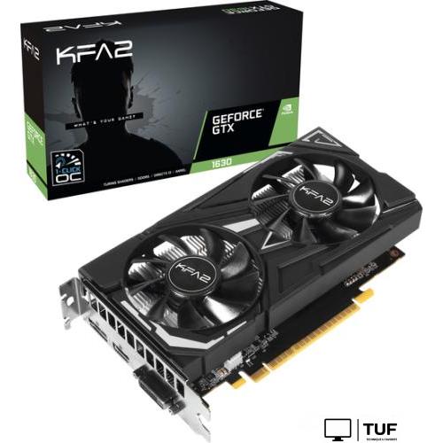 Видеокарта KFA2 GeForce GTX 1630 EX 1-Click OC 63NQL4HP66EK