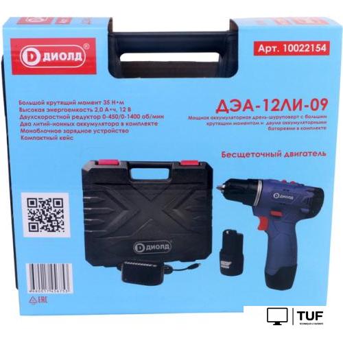 Дрель-шуруповерт ДИОЛД ДЭА-12ЛИ-09 (с 2-мя АКБ, кейс)