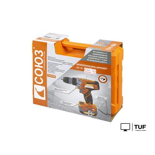 Дрель-шуруповерт Союз ДШС-14К (с 2-мя АКБ, кейс)