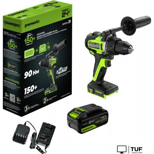 Дрель-шуруповерт Greenworks GD24DD90 3707507CUB (с 1-им АКБ)