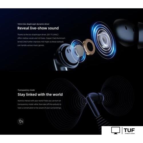 Наушники QCY T13 ANC 2 (белый)