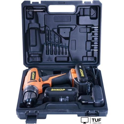 Дрель-шуруповерт Энкор ДША-2 18ЭР/10ЛМ (с 2-мя АКБ)