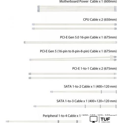 Блок питания ASUS TUF Gaming 1000W Gold TUF-GAMING-1000G-WHITE