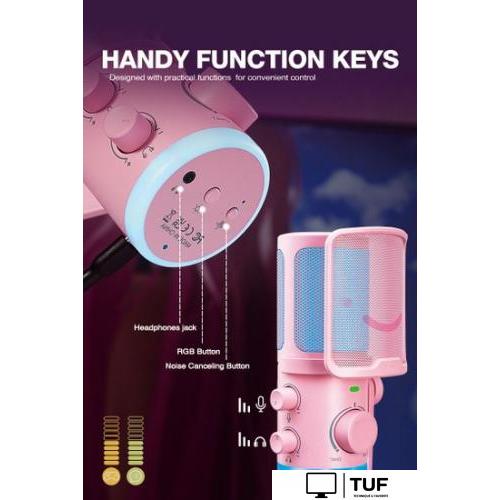 Проводной микрофон FIFINE TAM6 (розовый)