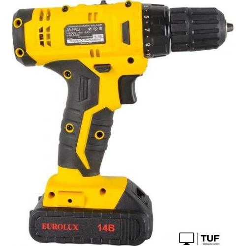 Дрель-шуруповерт Eurolux ДА-14/2Li 72/14/39 (с 2-мя АКБ, кейс)