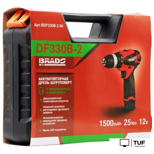 Дрель-шуруповерт Brado DF330B-2 (с 2-мя АКБ, кейс)