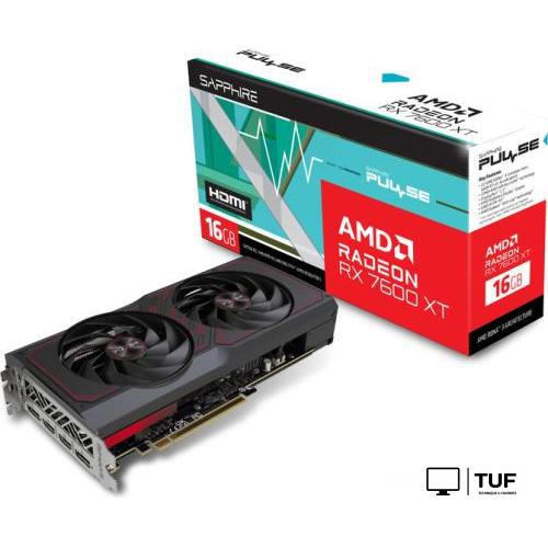 Видеокарта Sapphire Pulse Radeon RX 7600 XT 16GB 11339-04-20G