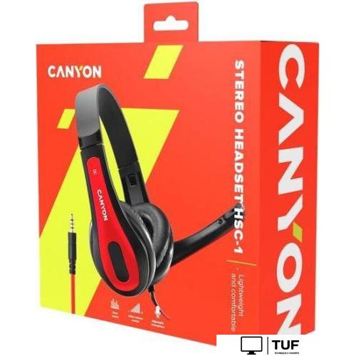 Наушники Canyon HSC-1 (черный/красный)