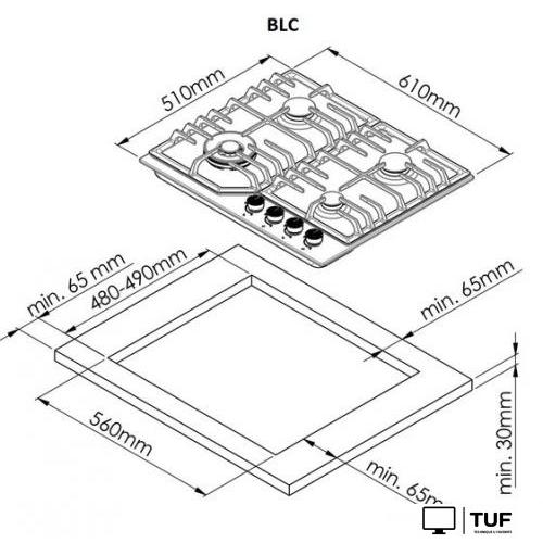 Варочная панель ZorG BLC FDW BL
