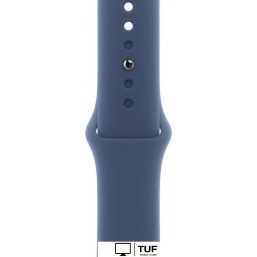Умные часы Apple Watch SE 2 44 мм (алюминиевый корпус, серебристый/синий деним, спортивный силиконовый ремешок M/L)