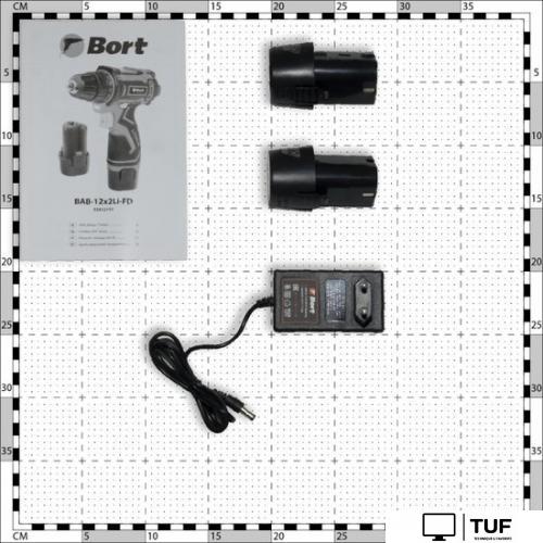 Дрель-шуруповерт Bort BAB-12x2Li-FD (с 2-мя АКБ)