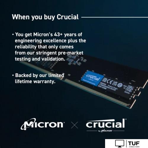 Оперативная память Crucial 8ГБ DDR5 5600 МГц CT8G56C46U5