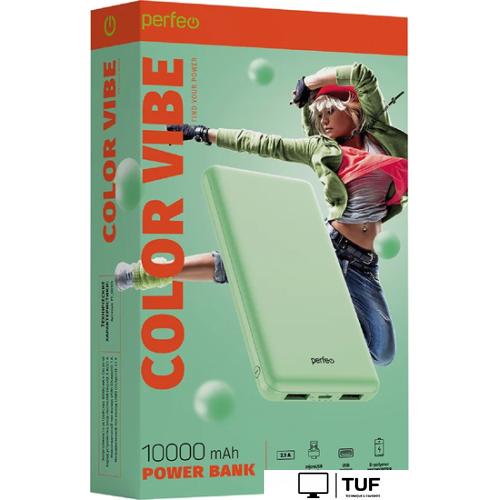 Внешний аккумулятор Perfeo Color Vibe 10000mAh (мятный)