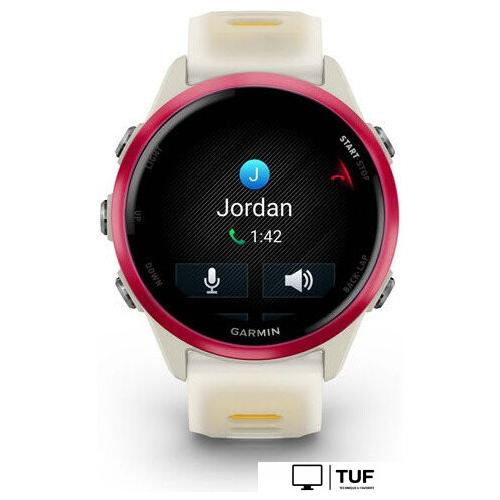 Умные часы Garmin Forerunner 570 42 мм (бежевый/розовый)