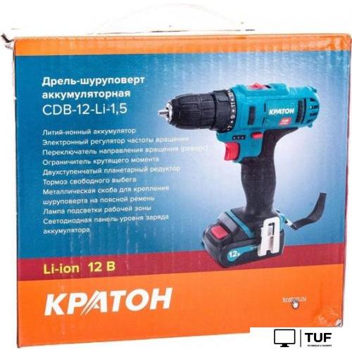 Дрель-шуруповерт Кратон CDB-12-Li-1.5 31101058 (с 1-им АКБ)