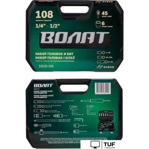 Универсальный набор инструментов Волат 18520-108 (108 предметов)